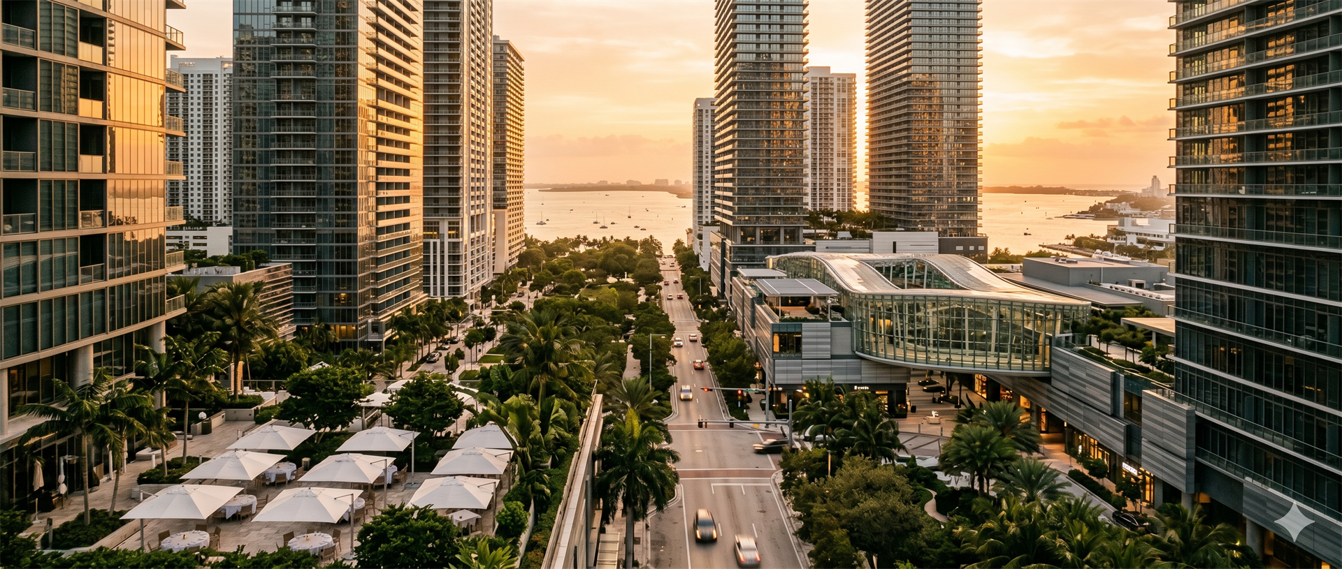 Brickell Financial District Miami — vista aérea del distrito financiero