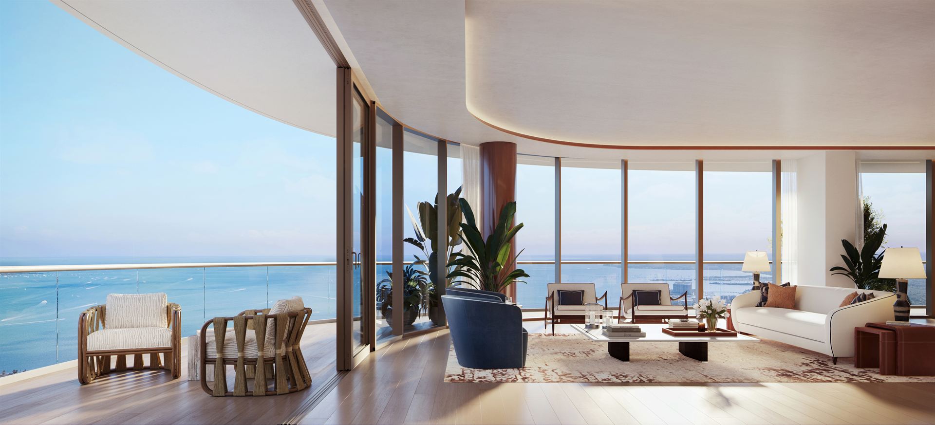 Cipriani Residences Miami — Sala principal con curaduría veneciana