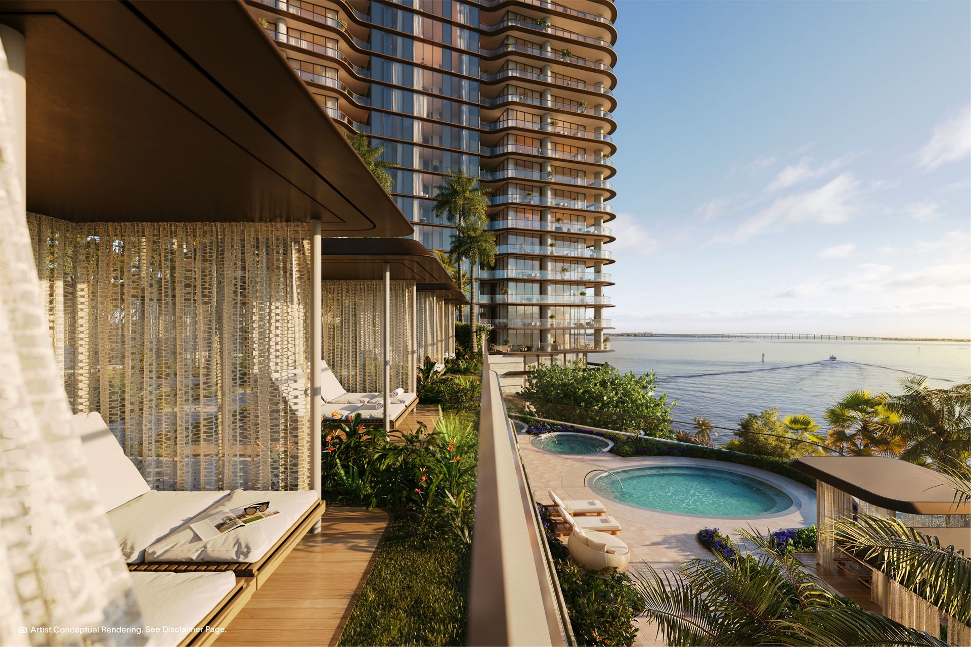 The Residences at Mandarin Oriental Miami — View of the two towers on Brickell Key