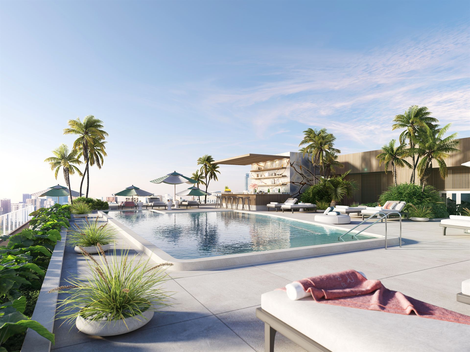 Origin Residences — Common areas and waterfront amenities in Edgewater