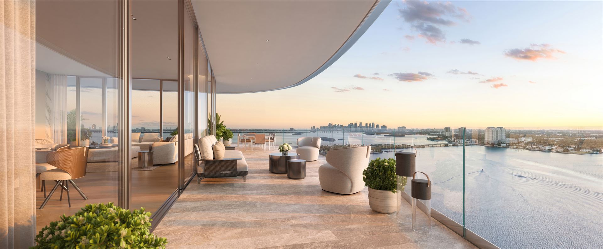 Pagani Residences Miami — sala principal con materiales Pagani