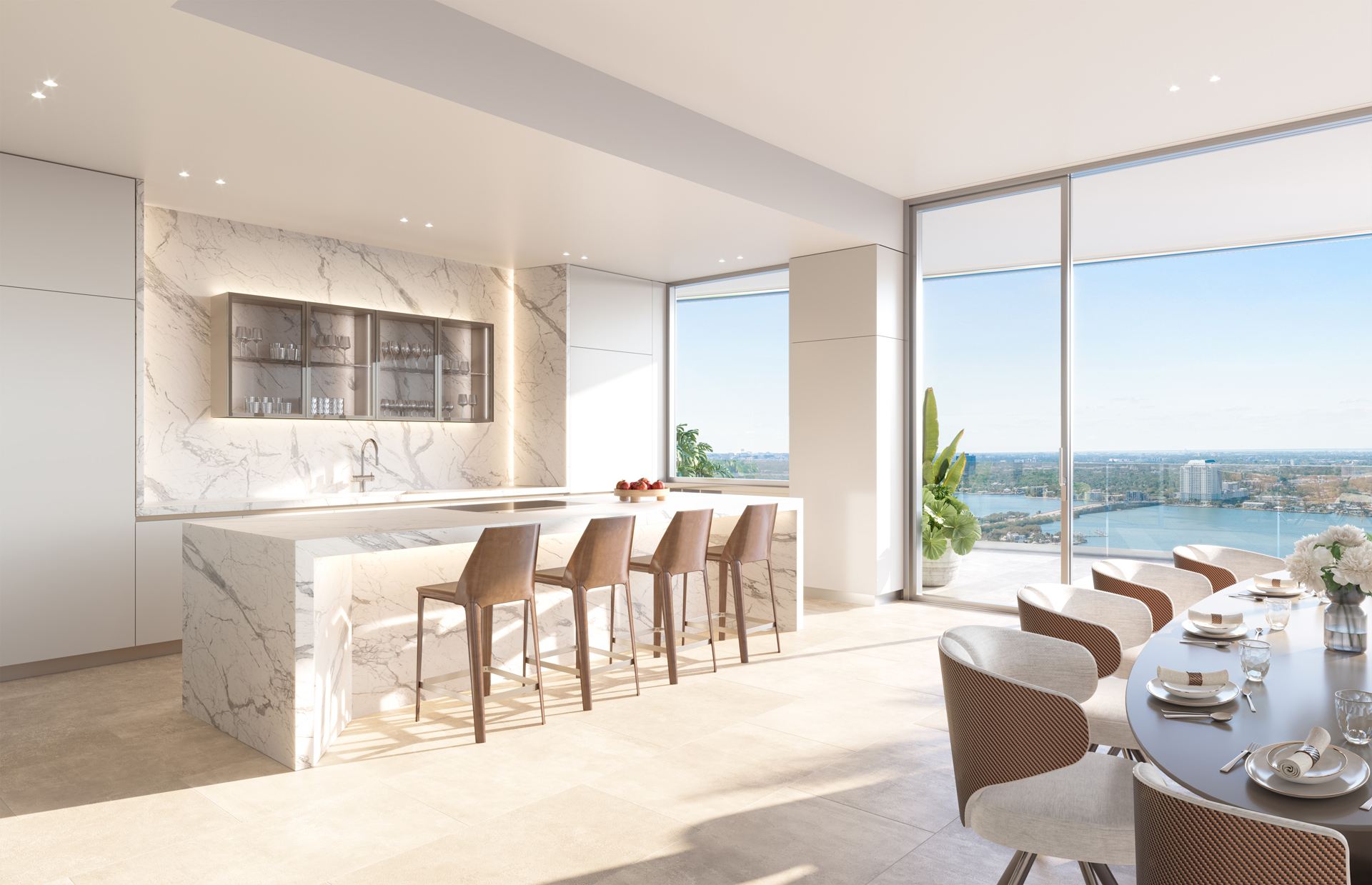Pagani Residences Miami — detalle de fibra de carbono en interiores