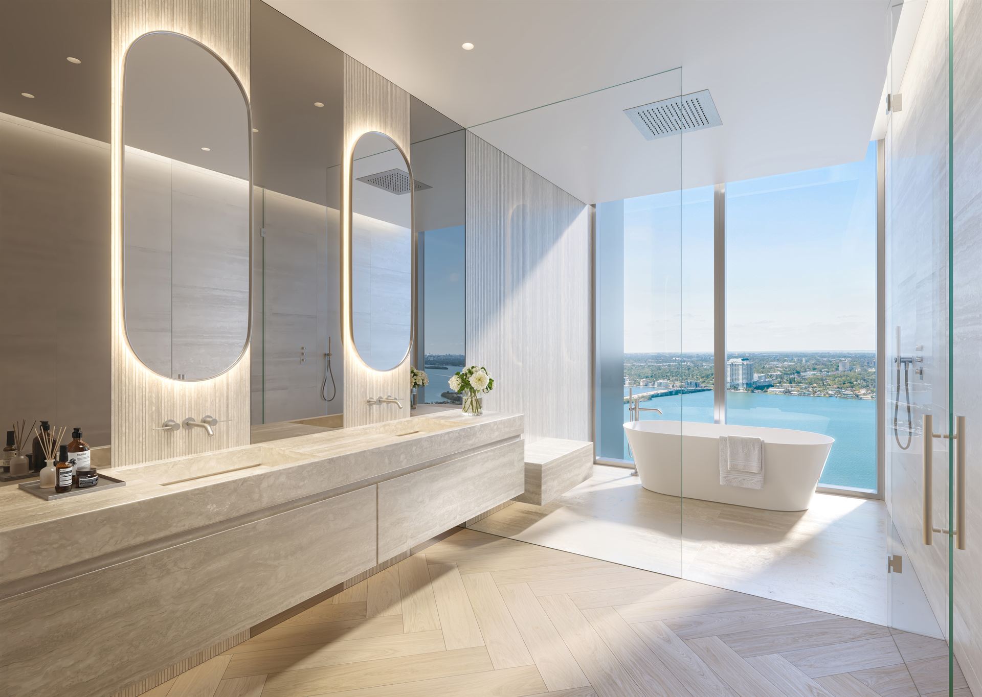 Pagani Residences Miami — terraza con vista a la bahía de Miami