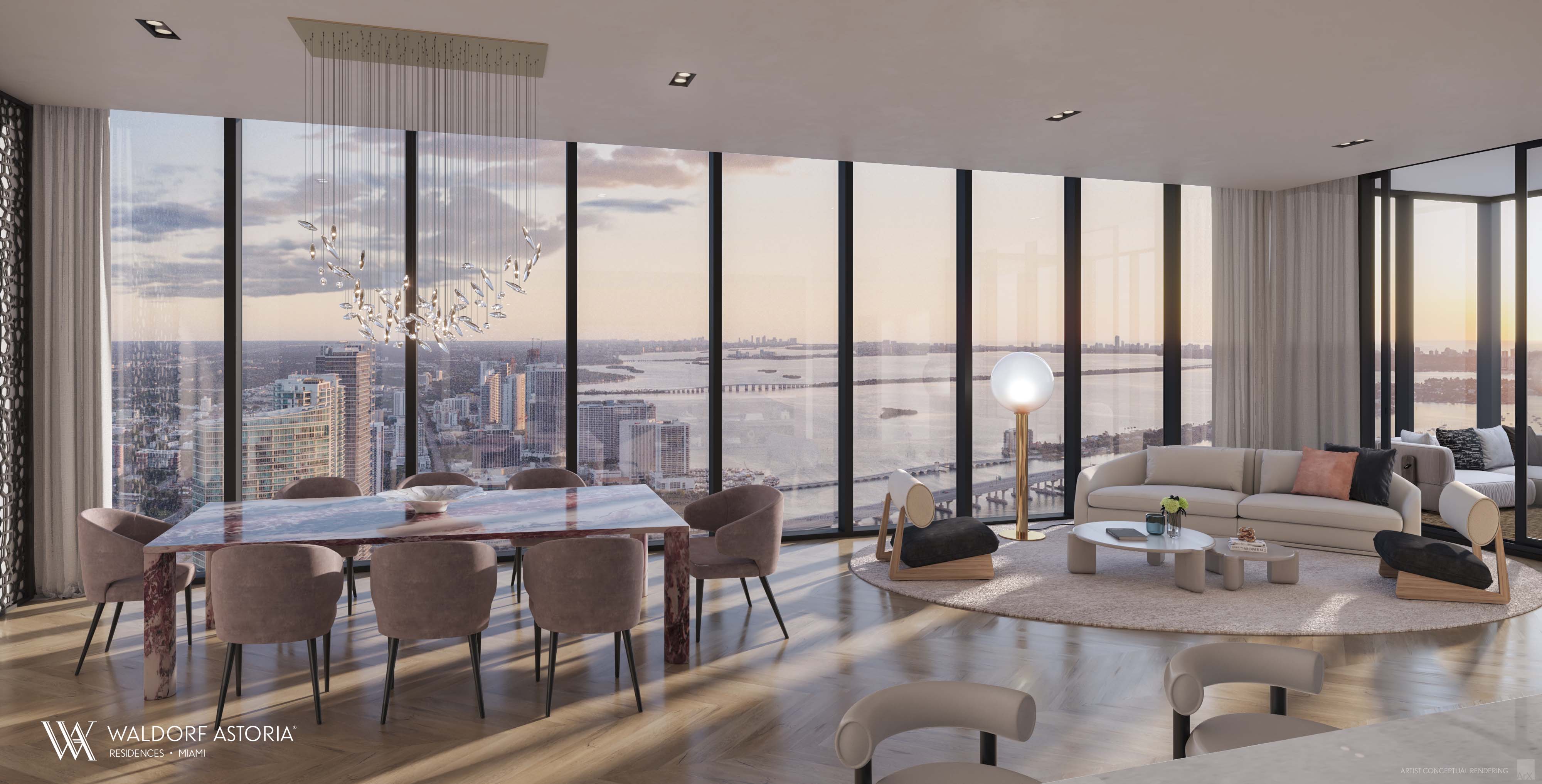 Waldorf Astoria Residences Miami — Vista sobre las nubes